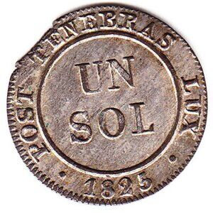 1825 Canton Geneva One Sol Coin (b85)
